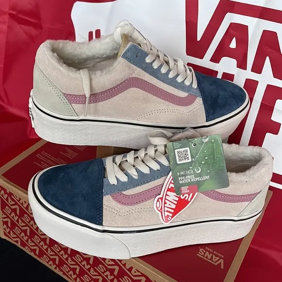 Vans Old Skool Stacked Pig Suede/Sherpa Multi CoVNOA7Q5MMULWMNS Platforms