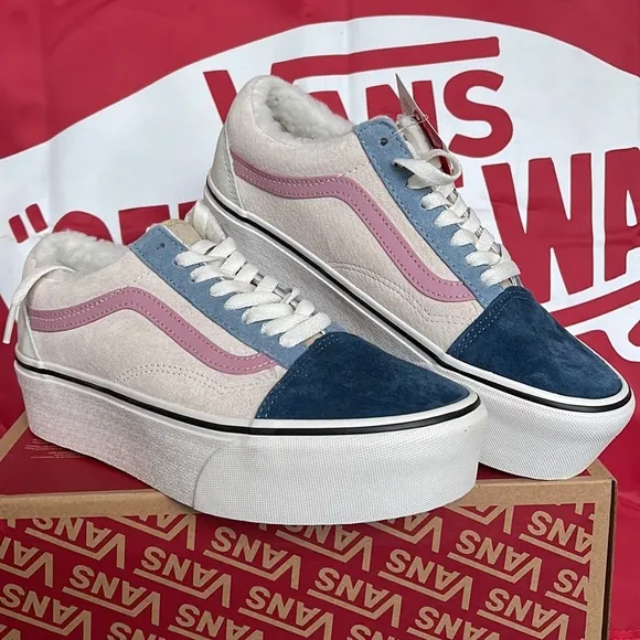 Vans Old Skool Stacked Pig Suede/Sherpa Multi CoVNOA7Q5MMULWMNS Platforms