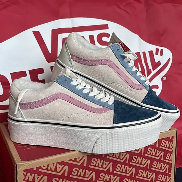 Vans Old Skool Stacked Pig Suede/Sherpa Multi CoVNOA7Q5MMULWMNS Platforms