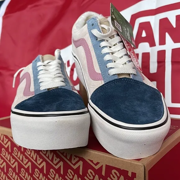 Vans Old Skool Stacked Pig Suede/Sherpa Multi CoVNOA7Q5MMULWMNS Platforms