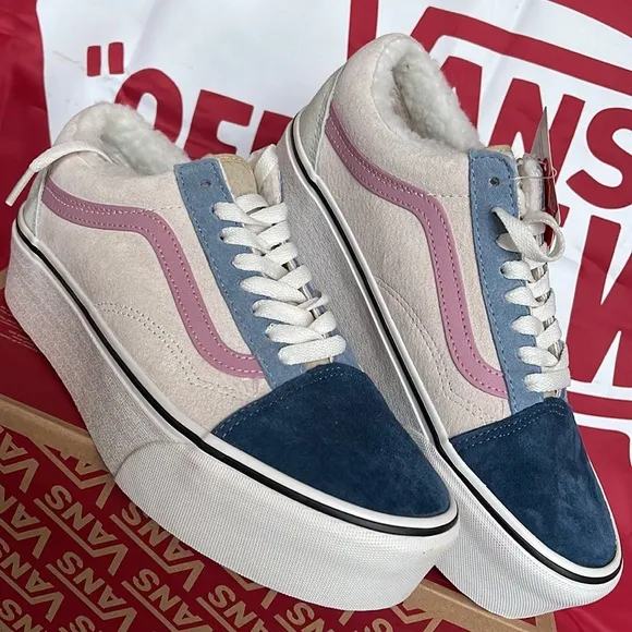Vans Old Skool Stacked Pig Suede/Sherpa Multi CoVNOA7Q5MMULWMNS Platforms