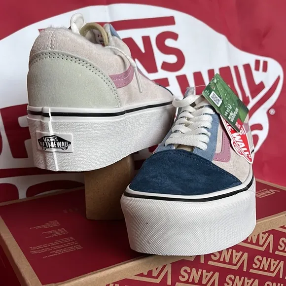 Vans Old Skool Stacked Pig Suede/Sherpa Multi CoVNOA7Q5MMULWMNS Platforms