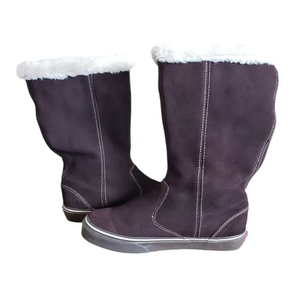Vans Phoebe Women's Brown Fur Lined  Suede Mid Calf Winter Boots Size 7