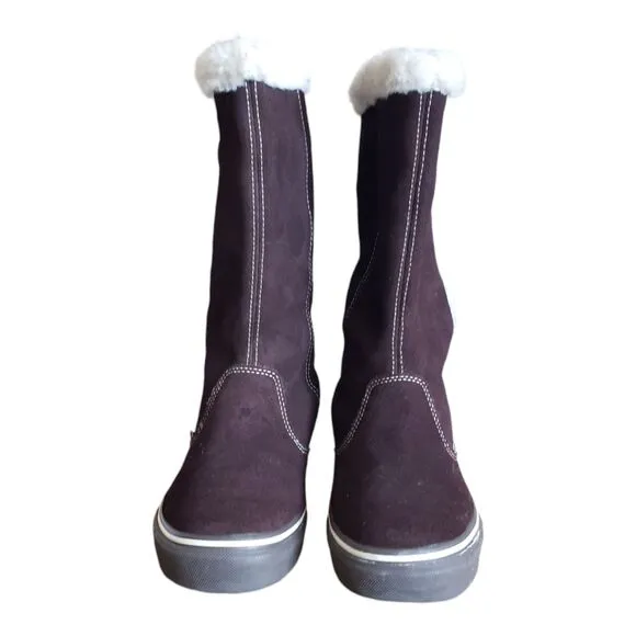 Vans Phoebe Women's Brown Fur Lined  Suede Mid Calf Winter Boots Size 7