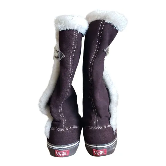 Vans Phoebe Women's Brown Fur Lined  Suede Mid Calf Winter Boots Size 7