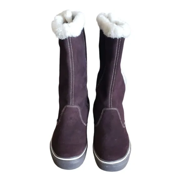 Vans Phoebe Women's Brown Fur Lined  Suede Mid Calf Winter Boots Size 7
