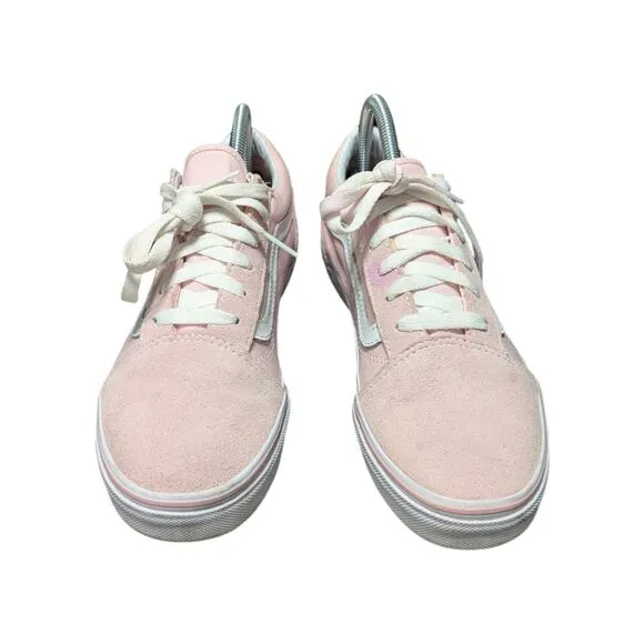 VANS Pig Suede Old Skool Shoes Sneakers Low Top Light Pink Leather Womens 7.5