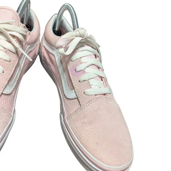 VANS Pig Suede Old Skool Shoes Sneakers Low Top Light Pink Leather Womens 7.5