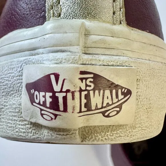 Vans Prison Issue Burgundy Red | Metallic Back Heels detail M 5 - w 6.5 Y2K