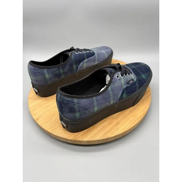 Vans Shoes Womens 10 Mens 8.5 Blue Plaid Old Skool Platform Sneakers 721356