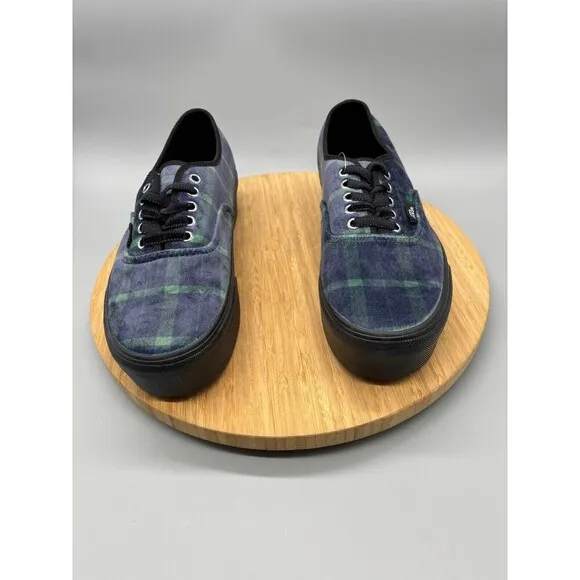 Vans Shoes Womens 10 Mens 8.5 Blue Plaid Old Skool Platform Sneakers 721356