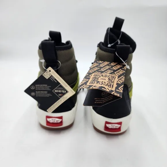 VANS SK8 HI MTE-3 GORE TEX GREEN SHOES MENS SZ 8.5 BRAND NEW