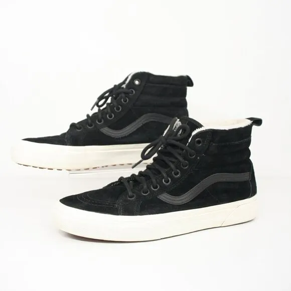 Vans SK8-Hi MTE Black Suede Hi Top Sherpa Lined Unisex Sneaker Shoes Sz W9.5  M8