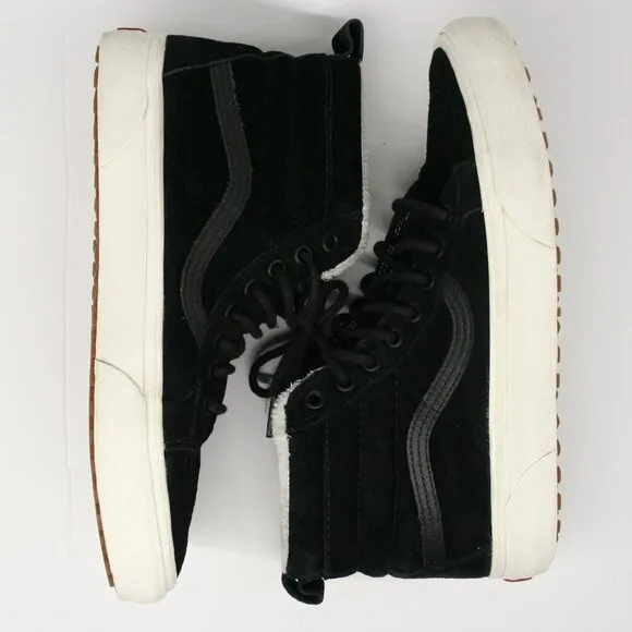 Vans SK8-Hi MTE Black Suede Hi Top Sherpa Lined Unisex Sneaker Shoes Sz W9.5  M8