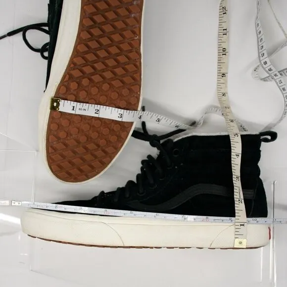 Vans SK8-Hi MTE Black Suede Hi Top Sherpa Lined Unisex Sneaker Shoes Sz W9.5  M8