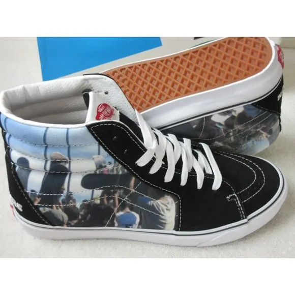 Vans x Moca Men's Frances Stark Sk8-Hi Black Canvas Suede shoes Sizes NIB