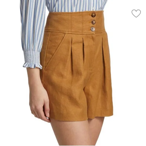 Veronica Beard “Alicia” Linen Shorts Tan/camel – Size 8