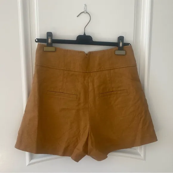 Veronica Beard “Alicia” Linen Shorts Tan/camel – Size 8