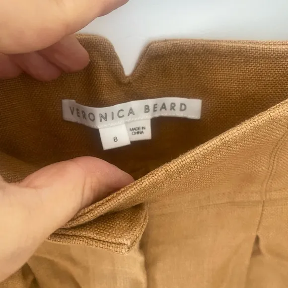 Veronica Beard “Alicia” Linen Shorts Tan/camel – Size 8