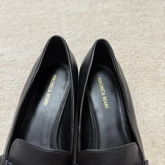 Veronica Beard Arlie Loafers Braided Napa Leather Black Flat Shoes Women's 8.5