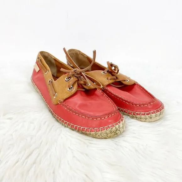 Vince Camuto 8 B Womens Coral Esperanza Espardrille Boat Shoes