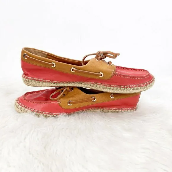 Vince Camuto 8 B Womens Coral Esperanza Espardrille Boat Shoes