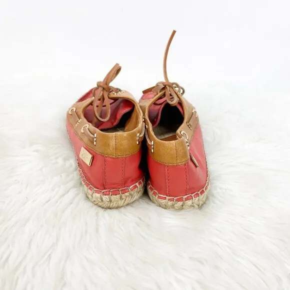 Vince Camuto 8 B Womens Coral Esperanza Espardrille Boat Shoes