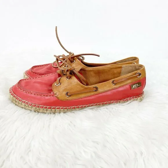Vince Camuto 8 B Womens Coral Esperanza Espardrille Boat Shoes