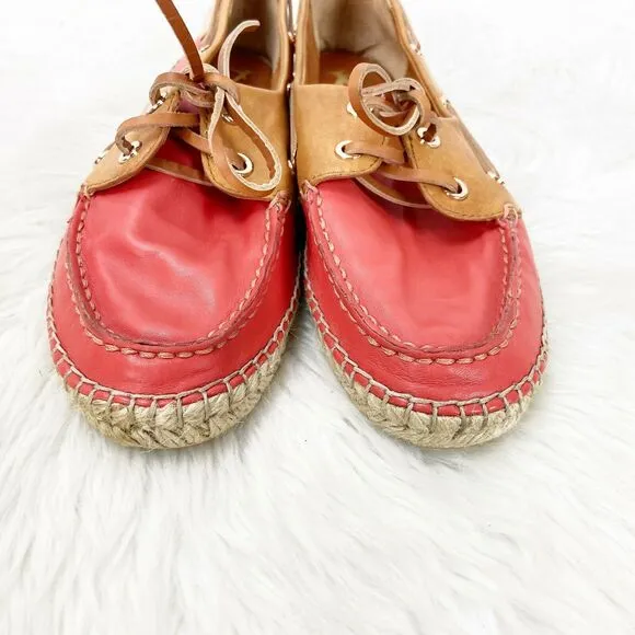 Vince Camuto 8 B Womens Coral Esperanza Espardrille Boat Shoes