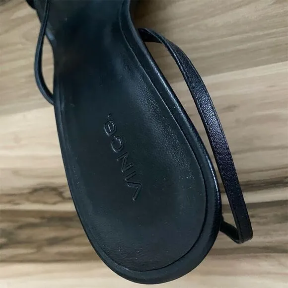 Vince Women's Black Strappy Block Heel Sandals Size 9M Casual