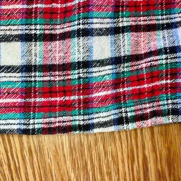 Vintage Bonnie Evans Plaid Tartan Flair Red Holiday Dress Girls Large