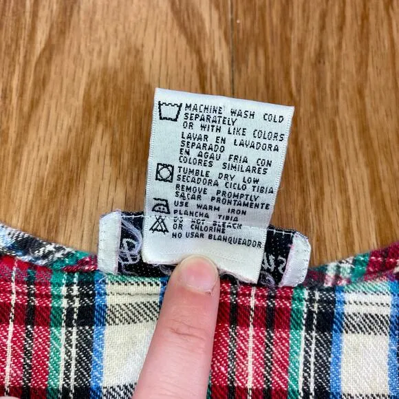 Vintage Bonnie Evans Plaid Tartan Flair Red Holiday Dress Girls Large