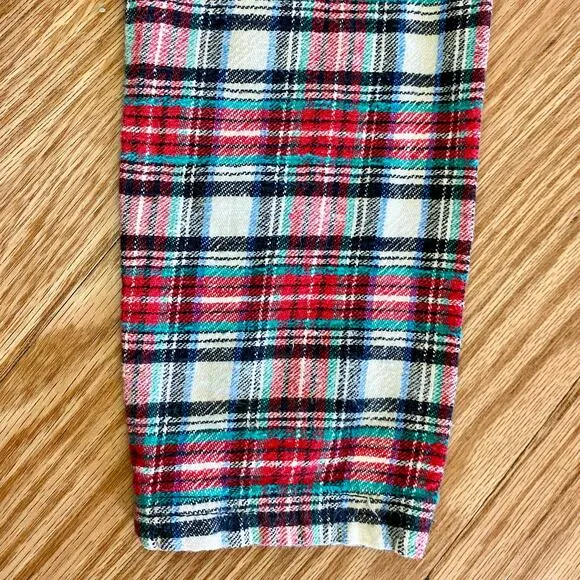Vintage Bonnie Evans Plaid Tartan Flair Red Holiday Dress Girls Large