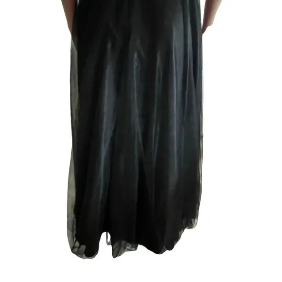 Vintage Dancing Queen USA Gown, Medium, black &amp; sequin sweetheart‎ top, princess