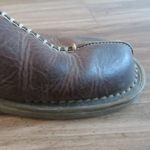 VINTAGE DR. MARTENS Slip On Chunky Wedge Brown Leather Sandals Clogs Y2K US 6