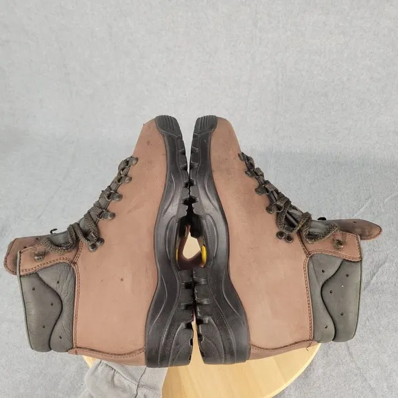 Vintage Lowa Womens Leather Hiking Boots Size US 9.5 Vibram Nubuck Brown