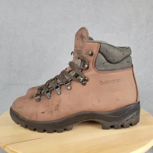 Vintage Lowa Womens Leather Hiking Boots Size US 9.5 Vibram Nubuck Brown