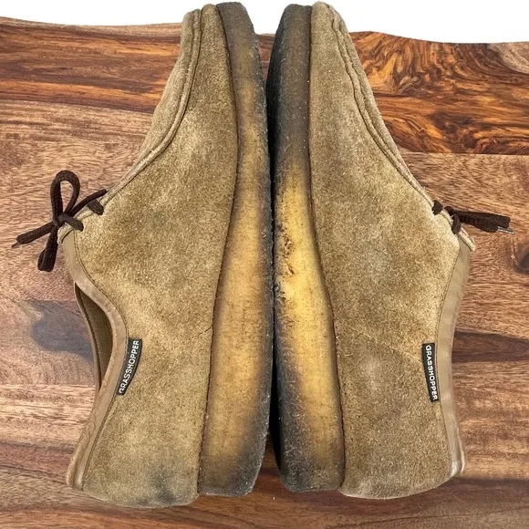 Vintage Men's Grasshopper Shoes Lace Up &quot;Wallabies&quot; Tan Suede Leather | 10.5/11