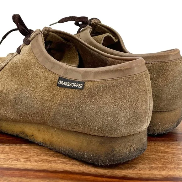 Vintage Men's Grasshopper Shoes Lace Up &quot;Wallabies&quot; Tan Suede Leather | 10.5/11