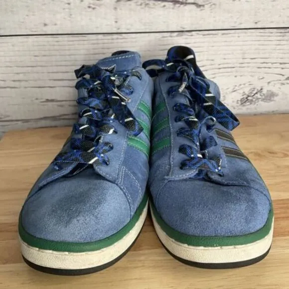 Vintage Mens 12 Adidas Original NBA MN Timberwolves Campus Blue Shoes Suede