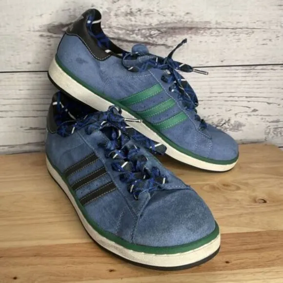 Vintage Mens 12 Adidas Original NBA MN Timberwolves Campus Blue Shoes Suede