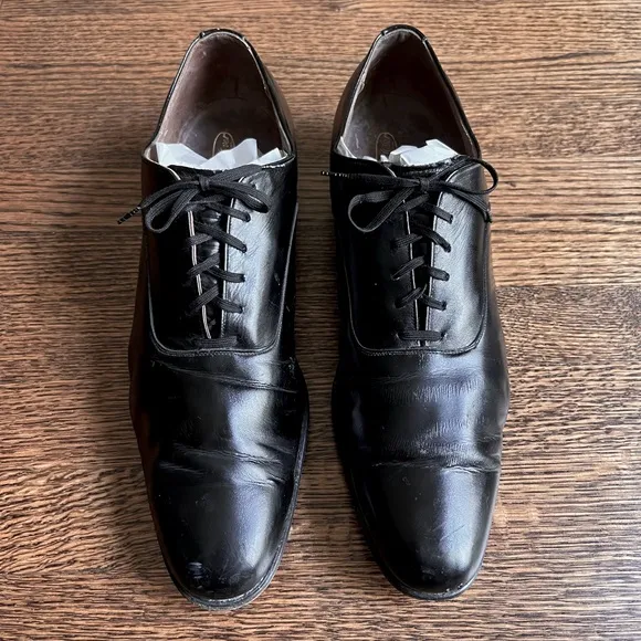 Vintage Oxfords, Black Patent Leather, Formal Men’s Dress Shoes