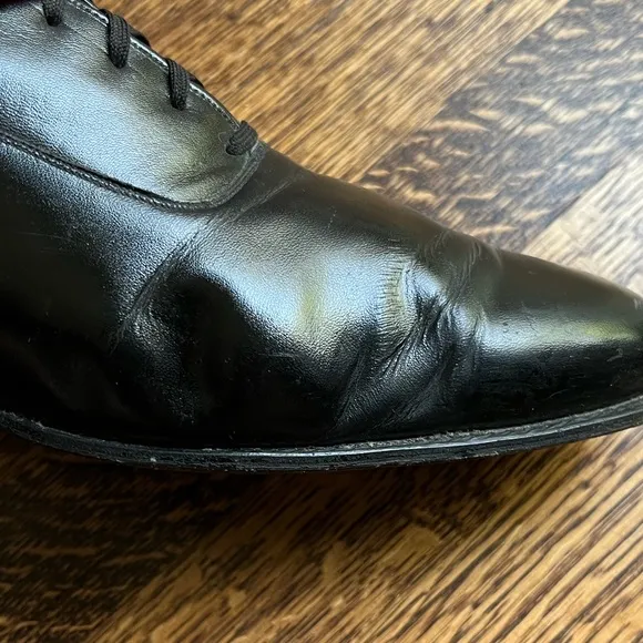 Vintage Oxfords, Black Patent Leather, Formal Men’s Dress Shoes