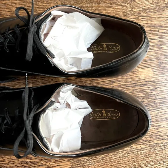 Vintage Oxfords, Black Patent Leather, Formal Men’s Dress Shoes