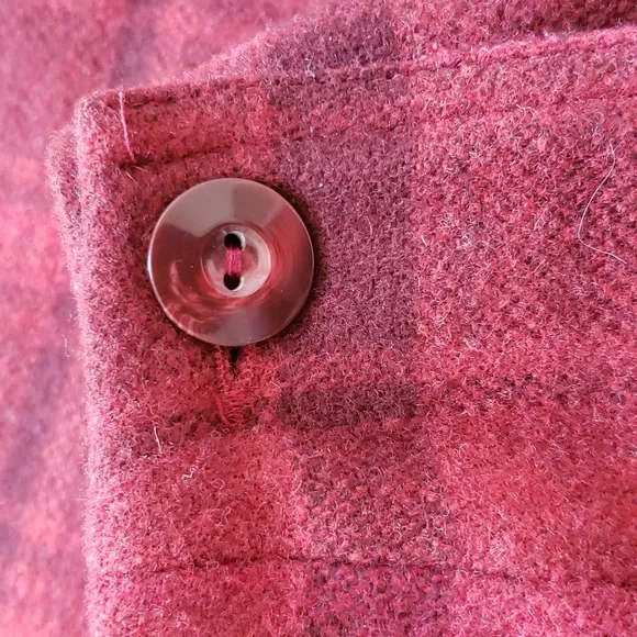 VINTAGE Plaid Wool Wrap Skirt Burgundy Black