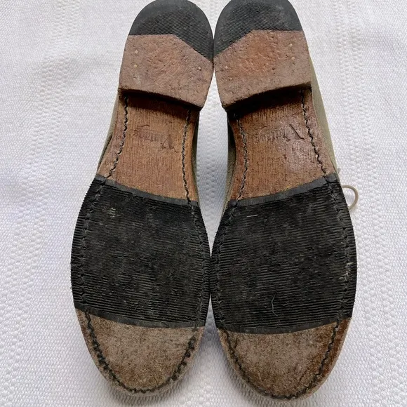 Vintage Shoe Company Olive Suede Booties 8.5