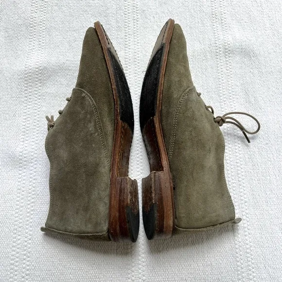 Vintage Shoe Company Olive Suede Booties 8.5