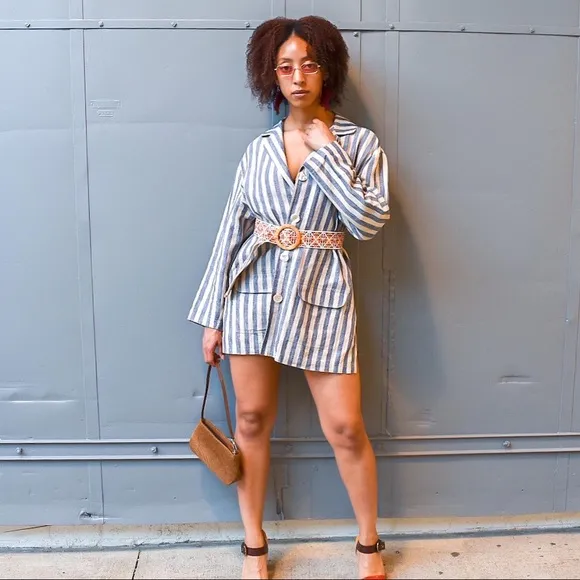 Vintage Striped David Dart Blazer by Force One sz Med