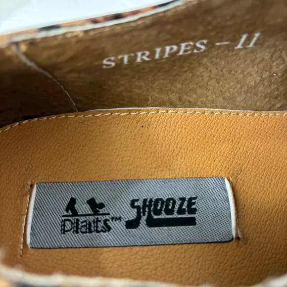 Vintage Tan Gold Zebra Oxford Formal Dress Shoe Rare OOAK NWOT