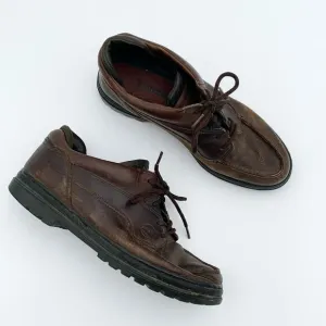 Vintage Timberland brown leather lace up boat shoes